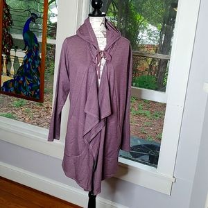 Lori Goldstein Logo Lounge Soft Purple Sweater Sweatshirt Wrap SZ: 2X